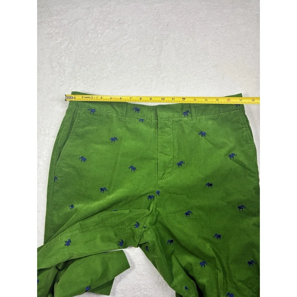 Lilly Pulitzer Via Palm Beach Corduroy Green Pant Men's Size 36 Elephants